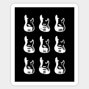 Bass Guitar Bodies Dark Theme Sticker